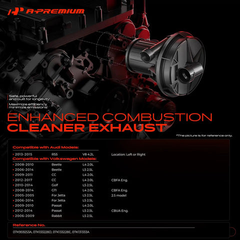 Plug And Play Secondary Air Injection Smog Pump Replacement For Volkswagen And Audi Fits Jetta 2005 To 2014 product illustration.