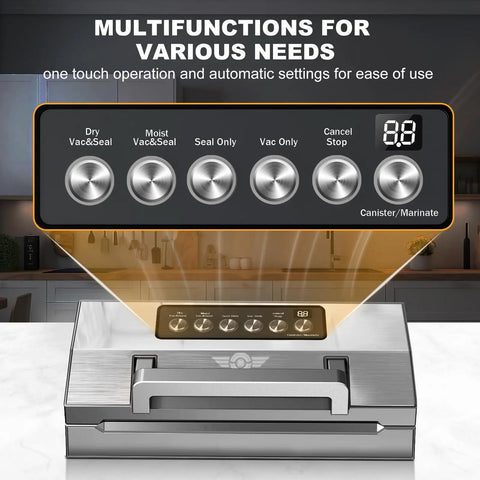 Control panel of Pro Grade Food Vacuum Sealer Machine Fully Automatic Sealing System With Double Heat Seal Technology