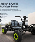Off Road Electric Go Kart For Teens And Adults With 48V 2000W Brushless Motor Peak 2500W Smoother Quieter Ride displayed outdoors