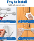 4 Pack Child Safety Locks For Cabinets, Drawers, Fridge And Toilet Latches With Easy No Drill Installation Instructions