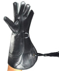 Heavy Duty Black Nubuck Leather Falconry Glove for eagle hawk falcon owl handling left hand 14 inch protection from talons raptor claws