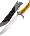 Medieval Arming Dagger Replica For Reenactment And Cosplay With 440 Stainless Steel Blade, Textured Guard, Rune Engravings, Wood Grip And Silver Pommel