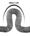 4 Inch Flexible Duct Hose, 12 Feet Long With 2 Clamps, Four Layer Aluminum Dryer Vent Tube coiled, shown in gray color