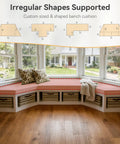 Custom Bench Cushions For Window Seats And Benches With Non Slip Bottom Waterproof Indoor Outdoor Cushions That Stay Put On Any Bench Great For Entryways Patios And DIY Furniture With Custom Size And Color Options displayed on window seat