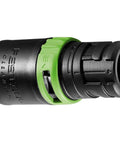 Connecting Sleeve D 27 DM AS CT For Dust Extraction Systems with black and green secure non slip fit design