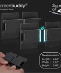 Magnetic Monitor Connector Set Of 2 For A Seamless Multi Monitor Gaming And Workstation Setup, Universal Fit, shown in black
