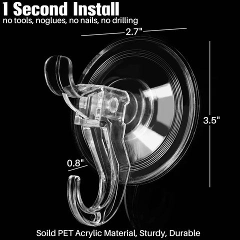 Clear Dual Hook Suction Cups Straight Up Strong Holding Eleven Pounds With No Sweat Removable Slick Reusable Wall Hangers Perfect For Bathroom Shower Kitchen Surfaces