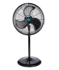 20 Inch High Velocity Pedestal Fan With Oscillating Motion Industrial Grade 5250 CFM Water Resistant Heavy Duty Metal Stand