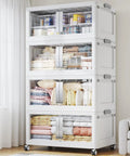 Straight Up Heavy Duty Storage Bins With Secure Lids Four Pack White Hella Spacious Plastic Containers For Garage Bedroom Big Time Organization Smooth Rolling Casters stacked with pillows and blankets.