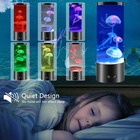 Jellyfish Lamp With 16 Color Changing Lights And Remote Control, Four Remote Controlled Jellyfish Swim In A Dope Ocean Vibe