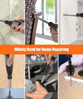 2 In 1 Cordless Electric Screwdriver Kit With LED Light And USB Charging For Quick Home DIY shown in various home repair tasks