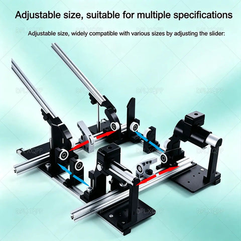 No Sweat Manual Airplane Box Folding Jig Featuring Smooth Adjustment Tracks for Carton Folding, adjustable size, durable design.