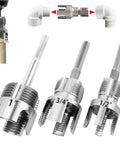 3 Piece PVC Pipe Threader Kit NPT Sizes One Half Inch Three Quarter Inch And One Inch Dual Function Internal And External Threading Tool Compatible With Electric Drill For PVC PPR And MPP Pipes