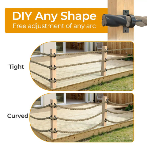 4 Pack 2 Inch Rope End Snap With Cross Screw For Hemp Rope Fencing And Deck Railing Kit showcasing DIY shape options