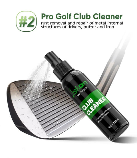 Complete Golf Care Kit System With Grip Cleaner Club Cleaner Club Polish Brush Microfiber Towel And Portable Case Essentials For Men spray bottle on golf club