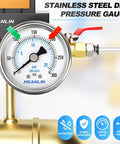 Stainless Steel Dry Pressure Gauge 0-300 Psi With 2 Inch Dial Quarter Inch NPT Center Back Mount for air compressors and regulators
