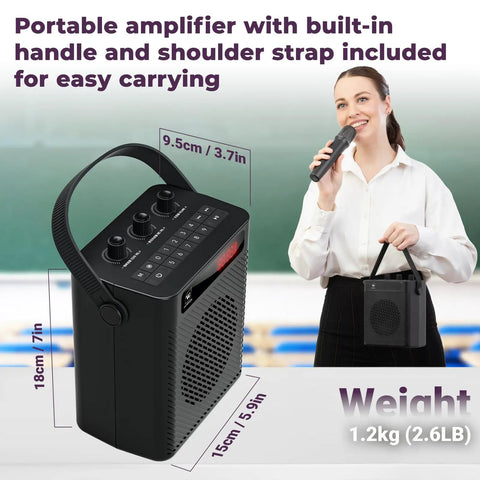 40W Bluetooth 5.3 Voice Amplifier with Headset Microphone and Handheld Mic, teacher using wireless PA system S95
