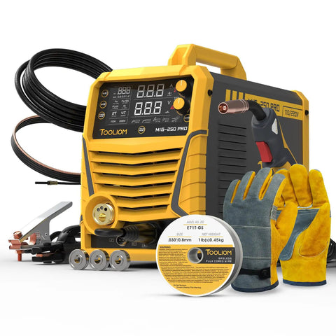 Aluminum MIG Welder With Pulse 250A Dual Voltage 110V 220V 6 In 1 Multifunctional Welding Machine Pulsed MIG Gas MIG