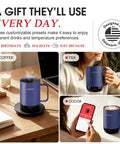 Smart Self Heating Coffee Mug With Advanced Temperature Control And AI Auto Warm Tech Keeps Your Morning Joe Piping Hot In A Sleek 16 Oz Insulated Travel Cup, displayed with customizable presets for coffee, tea, and cocoa.