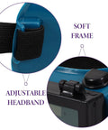 Boss Grade Auto Darkening Welding Goggles Heavy Duty Industrial Safety Glasses With Lightning Shade Switch For Grinding Soldering And Precision Steel Fabrication In Navy Blue adjustable headband and soft frame details.