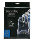 Prima Canister HEPA Media Vacuum Bags RCH6 6 Pack Blue Replacement Filters shown in packaging with image of vacuum cleaner.