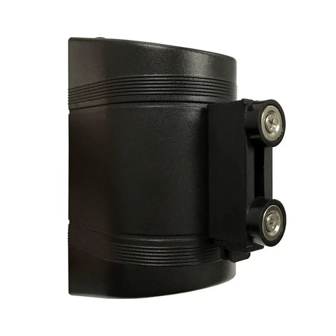Magnetic Retractable Wall Barrier with strong N38 magnets for quick crowd control and safety queues, side view.