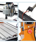 Upgraded 3018 PRO CNC Router Engraving Machine With E Stop And Limit Switches 10000 RPM Spindle 300x180x45mm Work Area Aluminum Frame