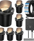 Six Pack Low Voltage Landscape Lighting Kit With 12W Well Lights IP67 Outdoor In Ground Lights 100W Transformer 50 Feet Cable