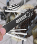 Awesome 8-Piece Folding Hex Key Wrench Set With Star And Screwdriver Functions Perfect Portable Bike Repair Tool Kit For Automotive And Household Maintenance Adventures, grey stainless steel 8-piece set with sizes 1.5mm to 8mm