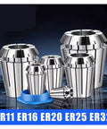 Top Tier Spring Collet For CNC Milling And Engraving Machine With ER11 ER20 ER32 Precision Holders showcased in various sizes.