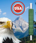 Built Tough Dark Green Plastic Stretch Wrap With Slick Self Adhesive Cling And Easy Grip Core Handles 20 By 1000 Feet Heavy Duty 80 Gauge Bundling Film For Moving Shipping 4 Rolls against a scenic mountain backdrop.