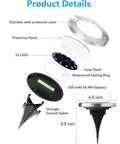 Exploded view of Solar Ground Lights 12 Pack Waterproof Outdoor Pathway Lights With 12 LEDs Bright White Illumination components.