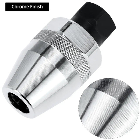 Beefy Damaged Bolt And Stud Extractor Kit With Three Eighths Inch Drive, Heat Treated Alloy Steel, Chrome Finish close-up view.