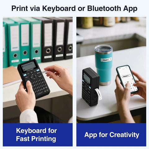 Bluetooth Label Maker With Keyboard And App For Quick Labeling 4 Tapes Included showcasing fast printing and creativity options