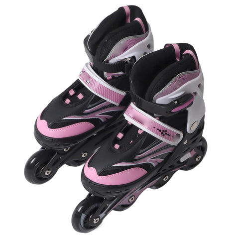 Pink Adjustable Roller Skates For Teens With PU Mesh Upper And Smooth Glide Ideal For Ice Skating Practice And Outdoor Fun
