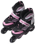 Pink Adjustable Kids Roller Blades For Girls And Boys, Size M, Breathable PU Mesh, Indoor Outdoor Skating, Top View