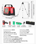 Heavy Duty 360 Degree Rotary Laser Level Kit With 2000 Ft Green Beam Self Leveling Transmitter Digital Receiver Remote Control Tripod.