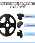 60 Tooth Sprocket for 420 Chain Mini Bike Rear Sprocket 40mm Bore Replacement Fits Coleman CT200U EX BT200X CT200U EXR Steel