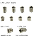 Stainless steel M10x1.0 inserts from the Spark Plug Thread Repair Kit With Stainless Steel M10x1.0 Inserts And M12x1.0 Tap Kit For Auto Engine Repair