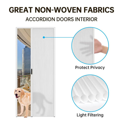 Interior Accordion Folding Cellular Door Panels No Drilling Easy Install Space Saving Light Filtering Sliding Barn Style