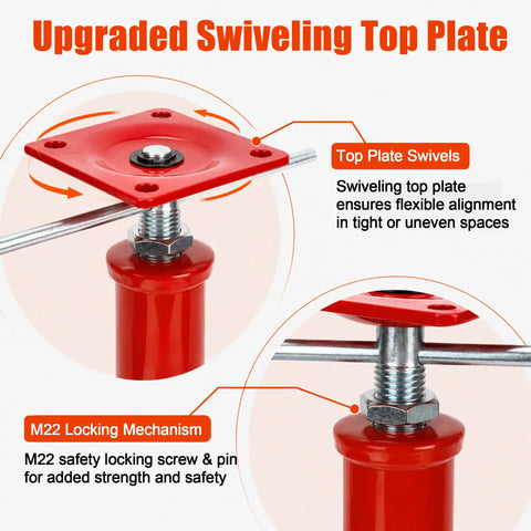 Heavy Duty House Leveling Floor Jacks Set Of Four Adjusts From Eleven To Sixteen Inches Handles Up To Eleven Thousand Pounds top plate and M22 locking mechanism
