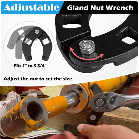 Universal Gland Nut Wrench For Hydraulic Cylinders, Heavy Duty Tool For Farm And Construction Equipment use demonstration