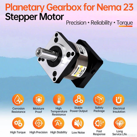 Ratio 5:1 Planetary Gearbox For Nema 23 Stepper Motors With Low Backlash 15 Arcmin and 8mm Shaft Bore