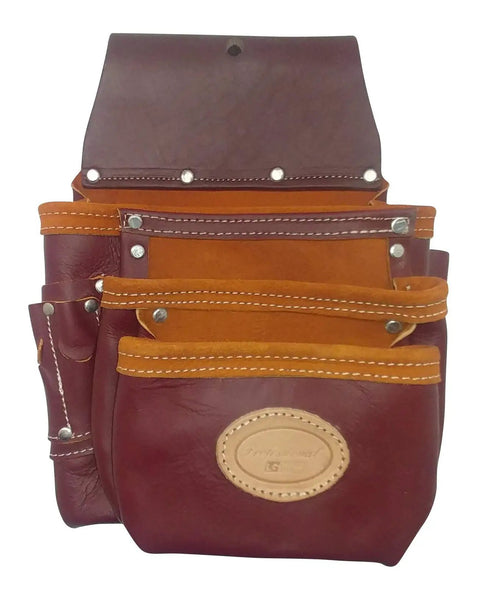 Real Deal Leather Framer’s Rig Tool Belt With 15 Easy-Reach Pockets, Sliding Pouches, Two Hammer Holders, Two Snap Loops