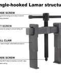 Two Jaw Gear Puller With Adjustable Arms For Internal And External Bearing Removal Heavy Duty 3 Inch Pulley Flywheel Gear
