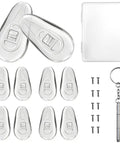 Five Pairs Of Air Chamber Silicone Eyeglasses Nose Pads 15x8mm Upgrade Replacement Kit With Screw In Pads Universal Screws And Micro Screwdriver