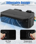 Heavy Duty 12V Under Dash Car Air Conditioner Evaporator With 80W Dual Fans And Three Speed Settings, adjustable design, user interface.