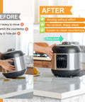 8 Pack Self Adhesive Appliance Casters Wheels in use, enabling easy movement of heavy kitchen appliance on countertop, 360 degree swivel.