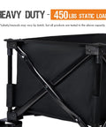 Heavy Duty Folding Wagon Cart With All Terrain Wheels For Beach And Sand Camping Garden And Grocery Trips showing frame and fabric