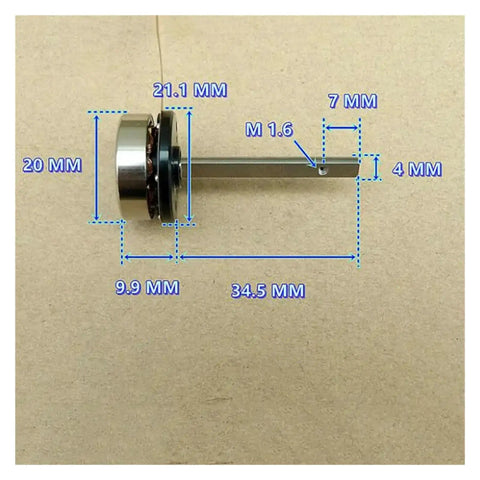 12V Brushless DC Drone Motor High Speed 28000 RPM PTZ Long Axis With Double Ball Bearing 2500KV side view with dimensions